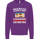 Caravan Weekend Forecast Caravanning Mens Sweatshirt Jumper Purple