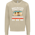 Caravan Weekend Forecast Caravanning Mens Sweatshirt Jumper Sand