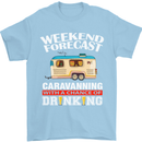 Caravan Weekend Forecast Caravanning Mens T-Shirt Cotton Gildan Light Blue