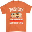 Caravan Weekend Forecast Caravanning Mens T-Shirt Cotton Gildan Orange