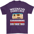 Caravan Weekend Forecast Caravanning Mens T-Shirt Cotton Gildan Purple