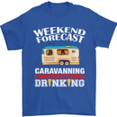 Caravan Weekend Forecast Caravanning Mens T-Shirt Cotton Gildan Royal Blue