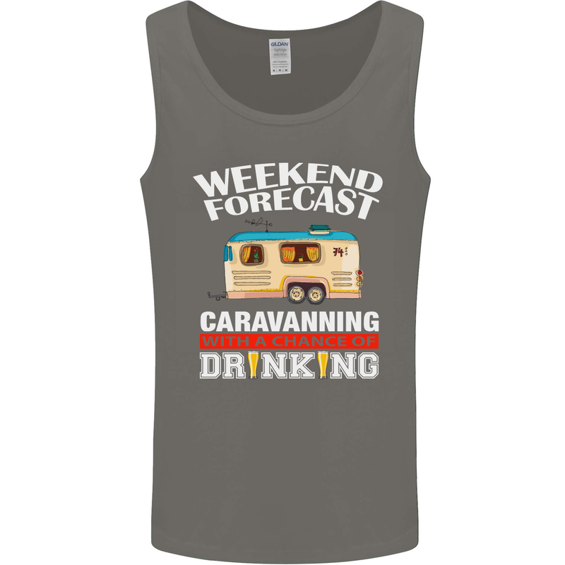 Caravan Weekend Forecast Caravanning Mens Vest Tank Top Charcoal