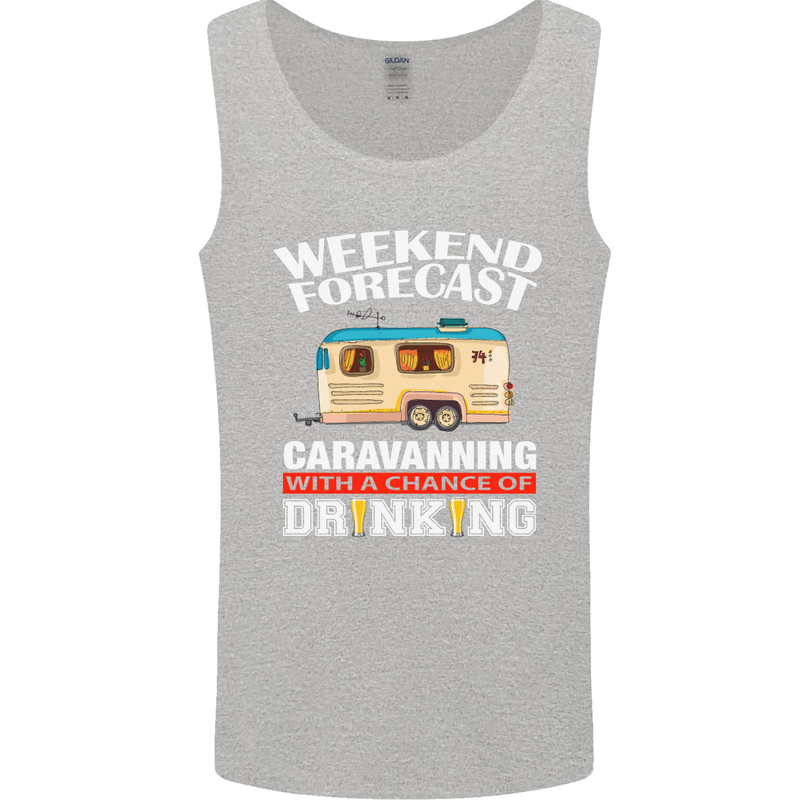Caravan Weekend Forecast Caravanning Mens Vest Tank Top Sports Grey