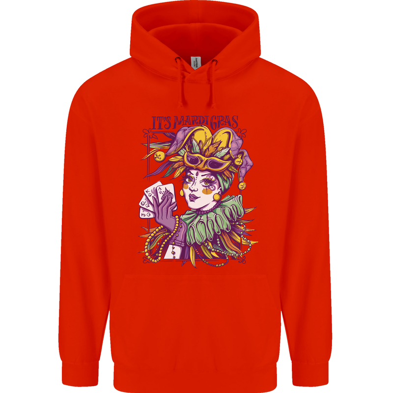 Carnival Its Mardi Gras Childrens Kids Hoodie Bright Red