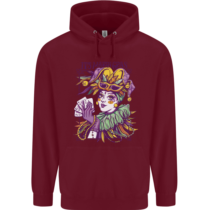 Carnival Its Mardi Gras Childrens Kids Hoodie Maroon