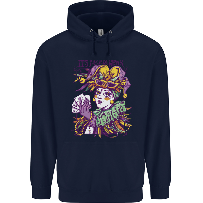 Carnival Its Mardi Gras Childrens Kids Hoodie Navy Blue