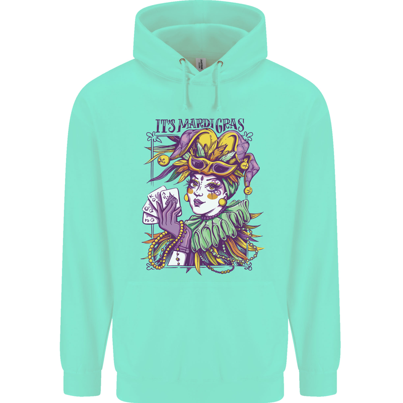 Carnival Its Mardi Gras Childrens Kids Hoodie Peppermint