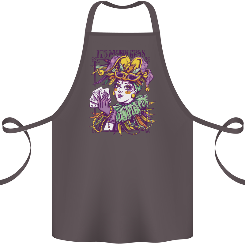 Carnival Its Mardi Gras Cotton Apron 100% Organic Dark Grey