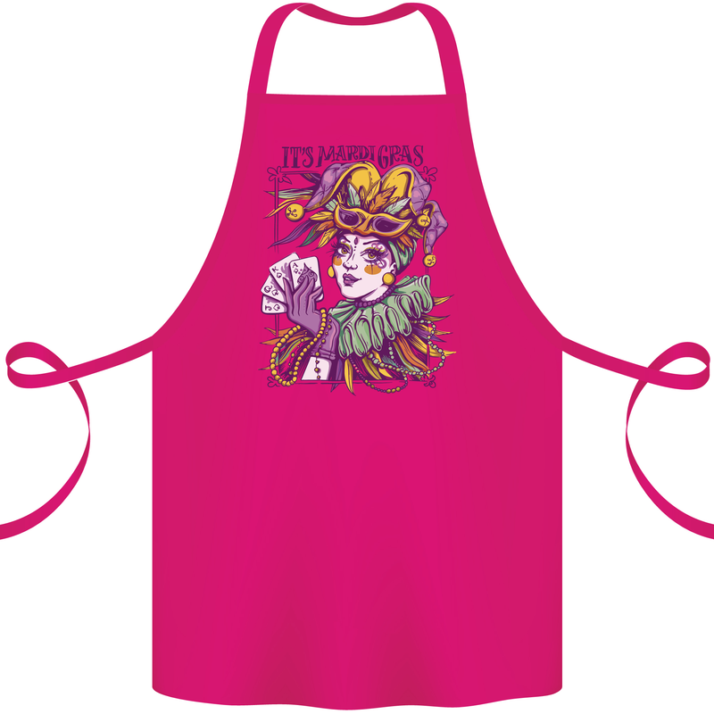 Carnival Its Mardi Gras Cotton Apron 100% Organic Pink