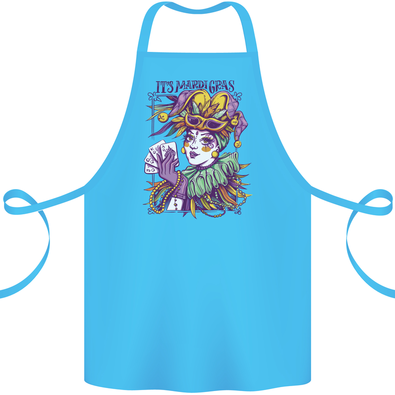Carnival Its Mardi Gras Cotton Apron 100% Organic Turquoise