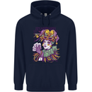 Carnival Its Mardi Gras Mens 80% Cotton Hoodie Navy Blue