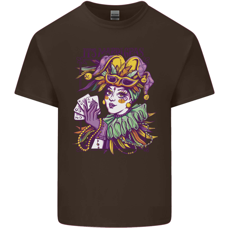 Carnival Its Mardi Gras Mens Cotton T-Shirt Tee Top Dark Chocolate