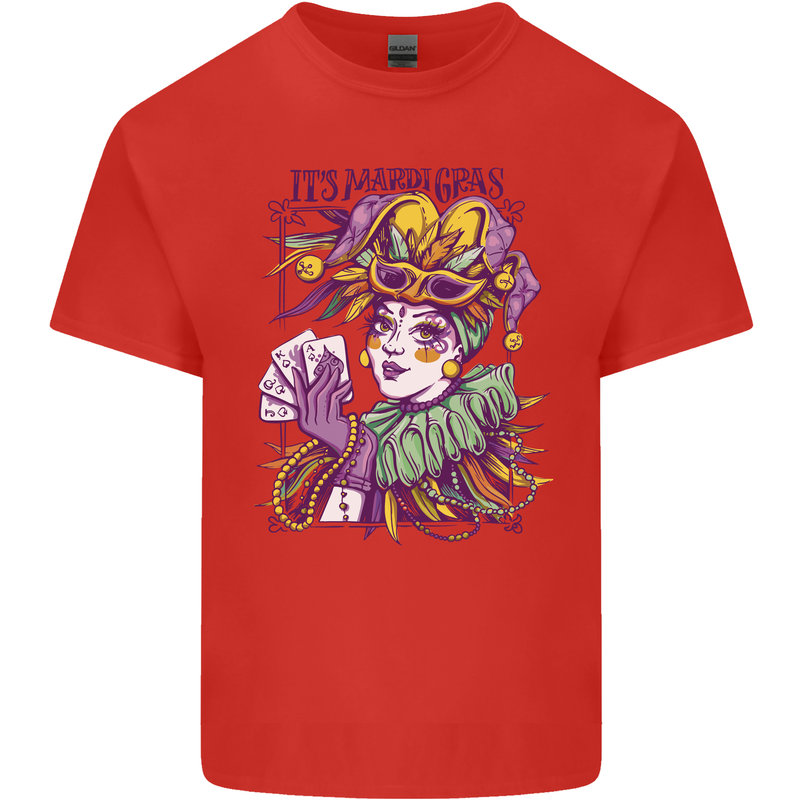 Carnival Its Mardi Gras Mens Cotton T-Shirt Tee Top Red