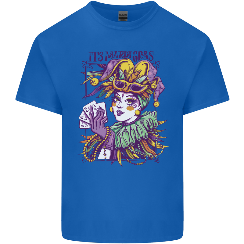 Carnival Its Mardi Gras Mens Cotton T-Shirt Tee Top Royal Blue