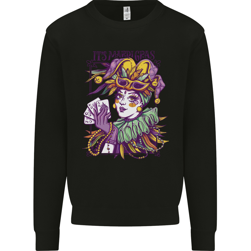 Carnival Its Mardi Gras Mens Sweatshirt Jumper Black
