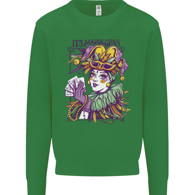 Carnival Its Mardi Gras Mens Sweatshirt Jumper Irish Green