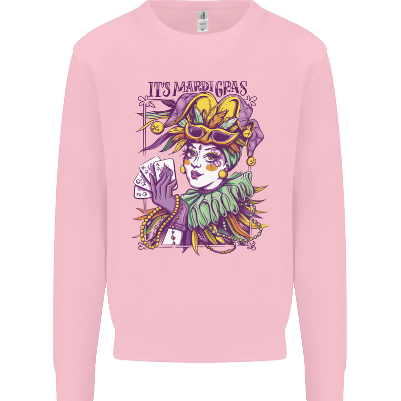 Carnival Its Mardi Gras Mens Sweatshirt Jumper Light Pink