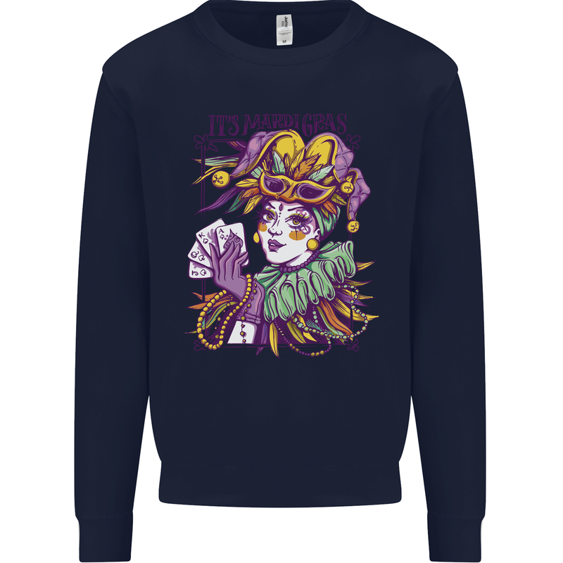 Carnival Its Mardi Gras Mens Sweatshirt Jumper Navy Blue