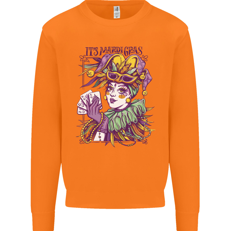 Carnival Its Mardi Gras Mens Sweatshirt Jumper Orange