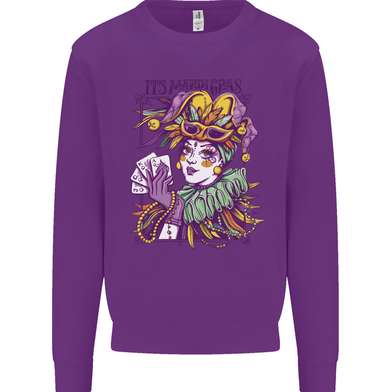 Carnival Its Mardi Gras Mens Sweatshirt Jumper Purple