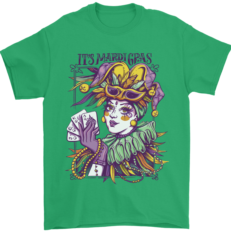Carnival Its Mardi Gras Mens T-Shirt 100% Cotton Irish Green