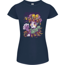 Carnival Its Mardi Gras Womens Petite Cut T-Shirt Navy Blue