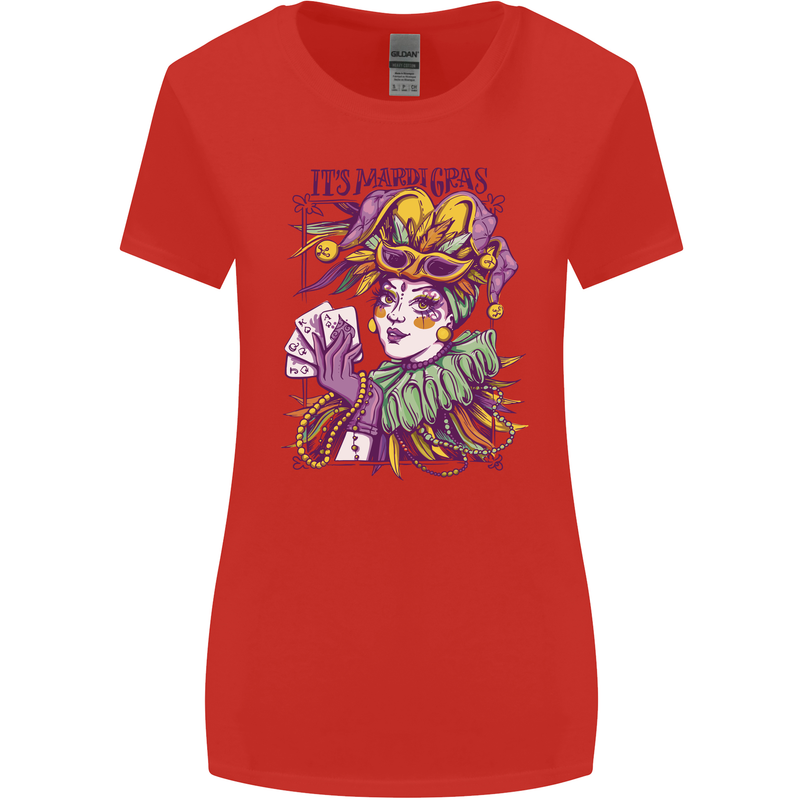 Carnival Its Mardi Gras Womens Wider Cut T-Shirt Red