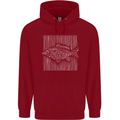 Carp Lines Fishing Fisherman Fish Angling Childrens Kids Hoodie Red
