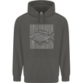Carp Lines Fishing Fisherman Fish Angling Childrens Kids Hoodie Storm Grey