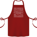 Carp Lines Fishing Fisherman Fish Angling Cotton Apron 100% Organic Maroon