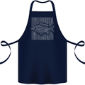 Carp Lines Fishing Fisherman Fish Angling Cotton Apron 100% Organic Navy Blue