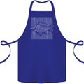 Carp Lines Fishing Fisherman Fish Angling Cotton Apron 100% Organic Royal Blue