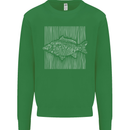 Carp Lines Fishing Fisherman Fish Angling Kids Sweatshirt Jumper Irish Green