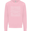 Carp Lines Fishing Fisherman Fish Angling Kids Sweatshirt Jumper Light Pink