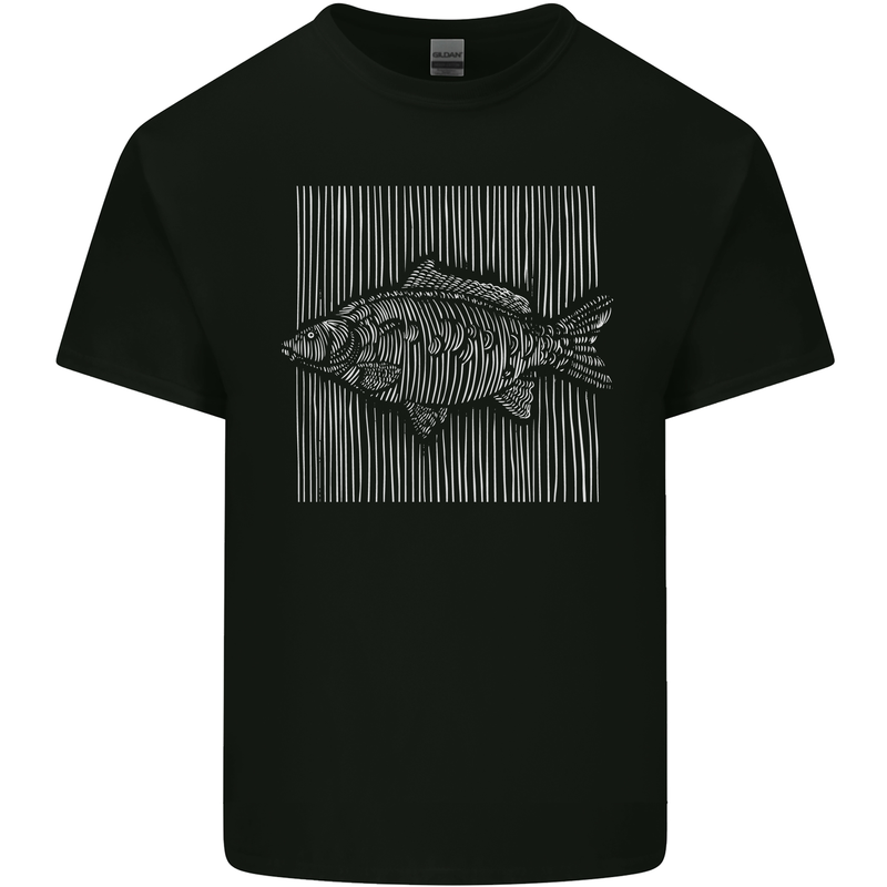 Carp Lines Fishing Fisherman Fish Angling Kids T-Shirt Childrens Black