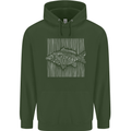 Carp Lines Fishing Fisherman Fish Angling Mens 80% Cotton Hoodie Forest Green