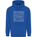 Carp Lines Fishing Fisherman Fish Angling Mens 80% Cotton Hoodie Royal Blue