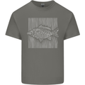 Carp Lines Fishing Fisherman Fish Angling Mens Cotton T-Shirt Tee Top Charcoal