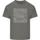 Carp Lines Fishing Fisherman Fish Angling Mens Cotton T-Shirt Tee Top Charcoal