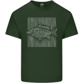 Carp Lines Fishing Fisherman Fish Angling Mens Cotton T-Shirt Tee Top Forest Green