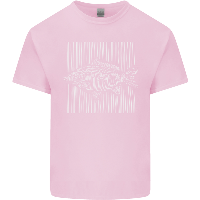 Carp Lines Fishing Fisherman Fish Angling Mens Cotton T-Shirt Tee Top Light Pink