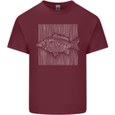 Carp Lines Fishing Fisherman Fish Angling Mens Cotton T-Shirt Tee Top Maroon