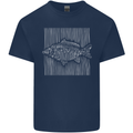 Carp Lines Fishing Fisherman Fish Angling Mens Cotton T-Shirt Tee Top Navy Blue