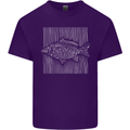 Carp Lines Fishing Fisherman Fish Angling Mens Cotton T-Shirt Tee Top Purple
