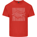 Carp Lines Fishing Fisherman Fish Angling Mens Cotton T-Shirt Tee Top Red