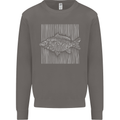 Carp Lines Fishing Fisherman Fish Angling Mens Sweatshirt Jumper Charcoal