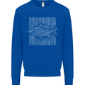 Carp Lines Fishing Fisherman Fish Angling Mens Sweatshirt Jumper Royal Blue