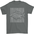 Carp Lines Fishing Fisherman Fish Angling Mens T-Shirt Cotton Gildan Charcoal