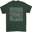 Carp Lines Fishing Fisherman Fish Angling Mens T-Shirt Cotton Gildan Forest Green